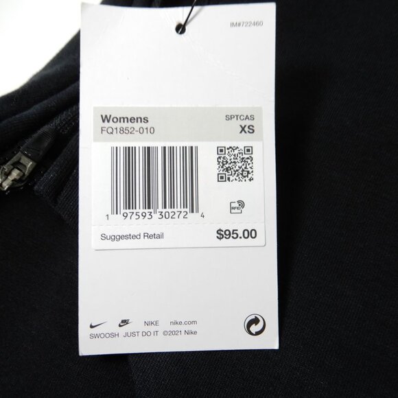 NIKE Sportswear Tech Fleece High Waist Mini SKIRT Size XS Black Stretch NEW $95 - Picture 11 of 11